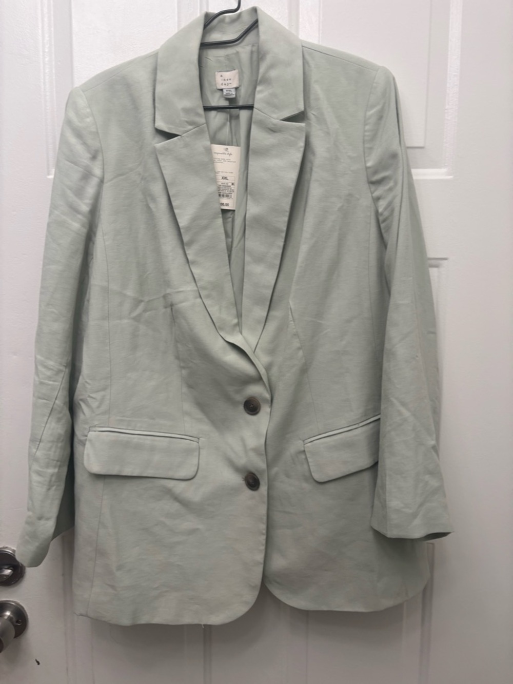 Light Mint Single-Breasted Women's Blazer